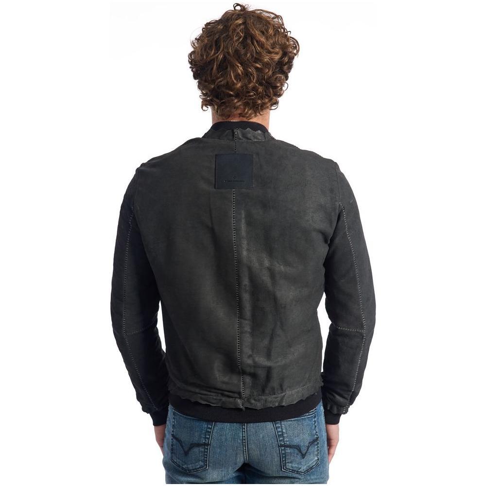 Roberto Pepe Luxury Gray Lambskin Men's Jacket