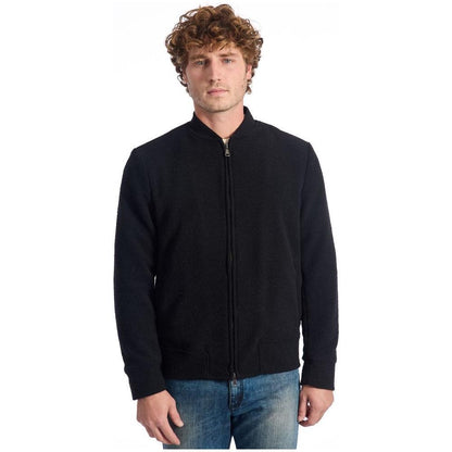 Roberto Pepe Luxury Black Wool Men's Short Jacket