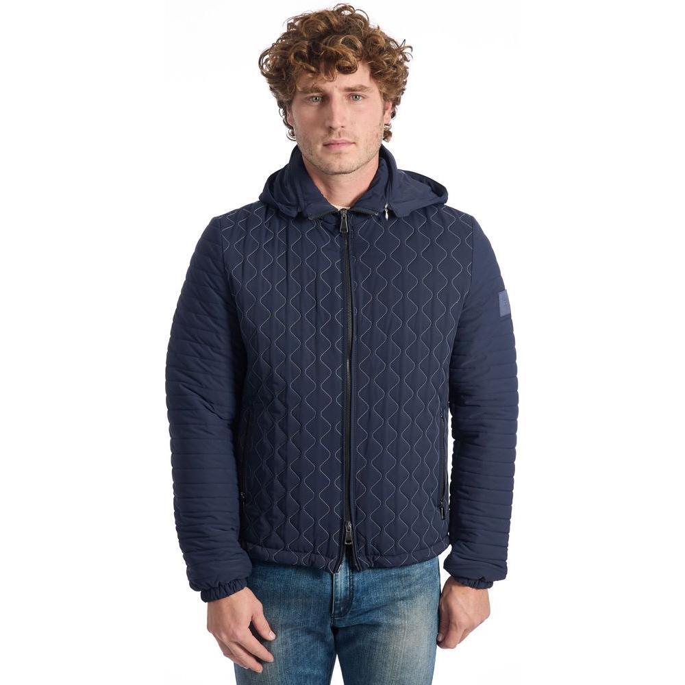 Roberto Pepe Luxury Blue Polyamide Men Jacket