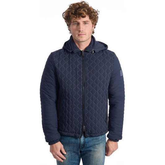 Roberto Pepe Luxury Blue Polyamide Men Jacket