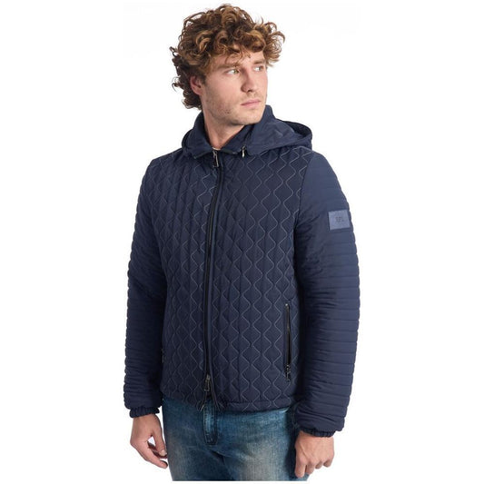 Roberto Pepe Luxury Blue Polyamide Men Jacket