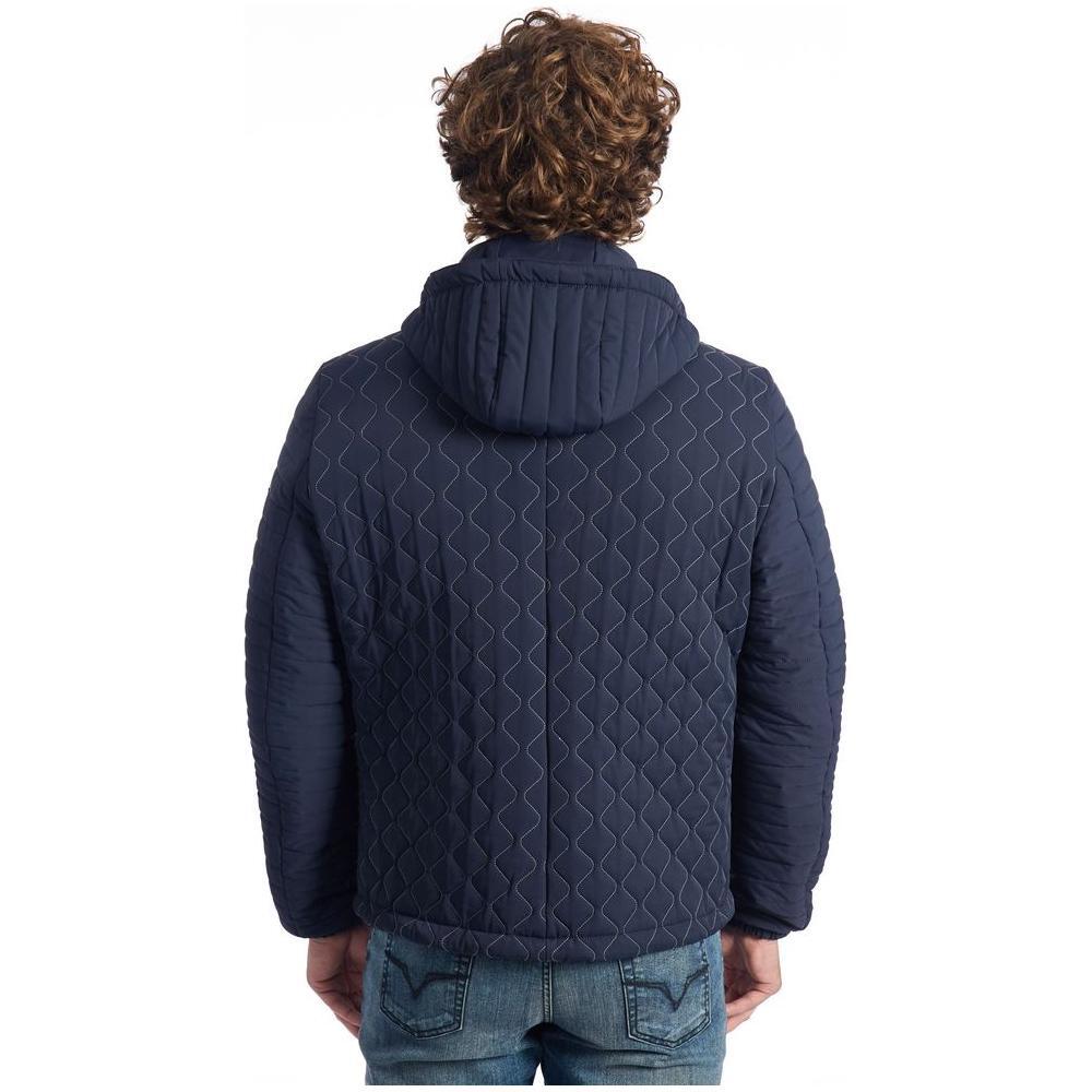 Roberto Pepe Luxury Blue Polyamide Men Jacket