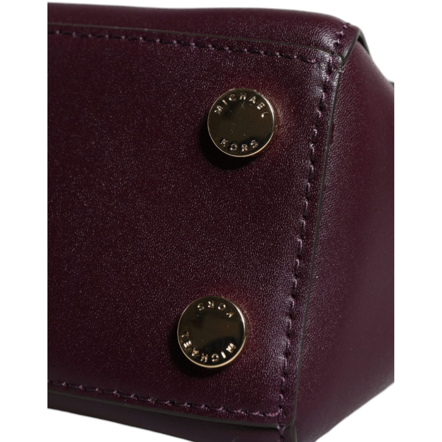 Michael Kors Purple Leather Logo Plaque Crossbody MINDY Satchel Bag