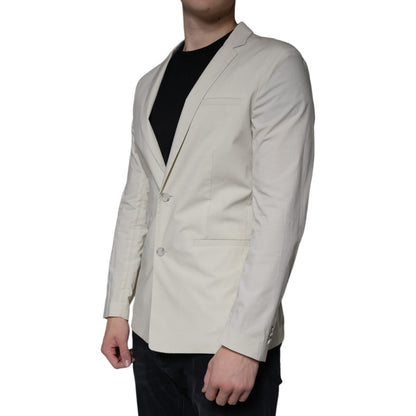 Paolo Pecora Milano Beige Single Breasted Dress Formal Coat Blazer