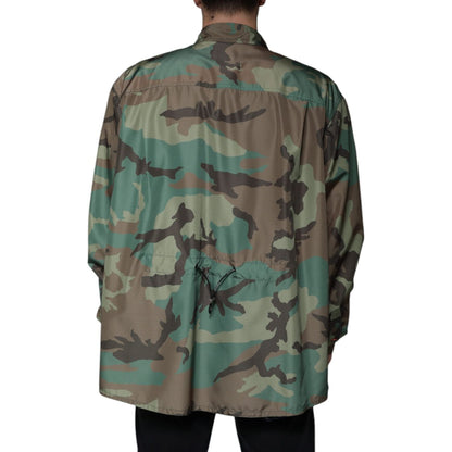 Dolce & Gabbana Multicolor Camouflage Button Down Shirt