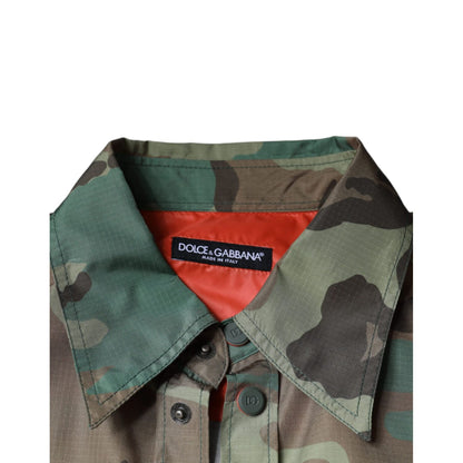 Dolce & Gabbana Multicolor Camouflage Button Down Shirt