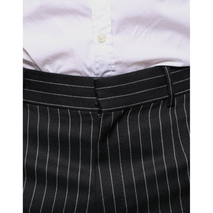 Dolce & Gabbana Black Stripes Skinny Men Dress Pants