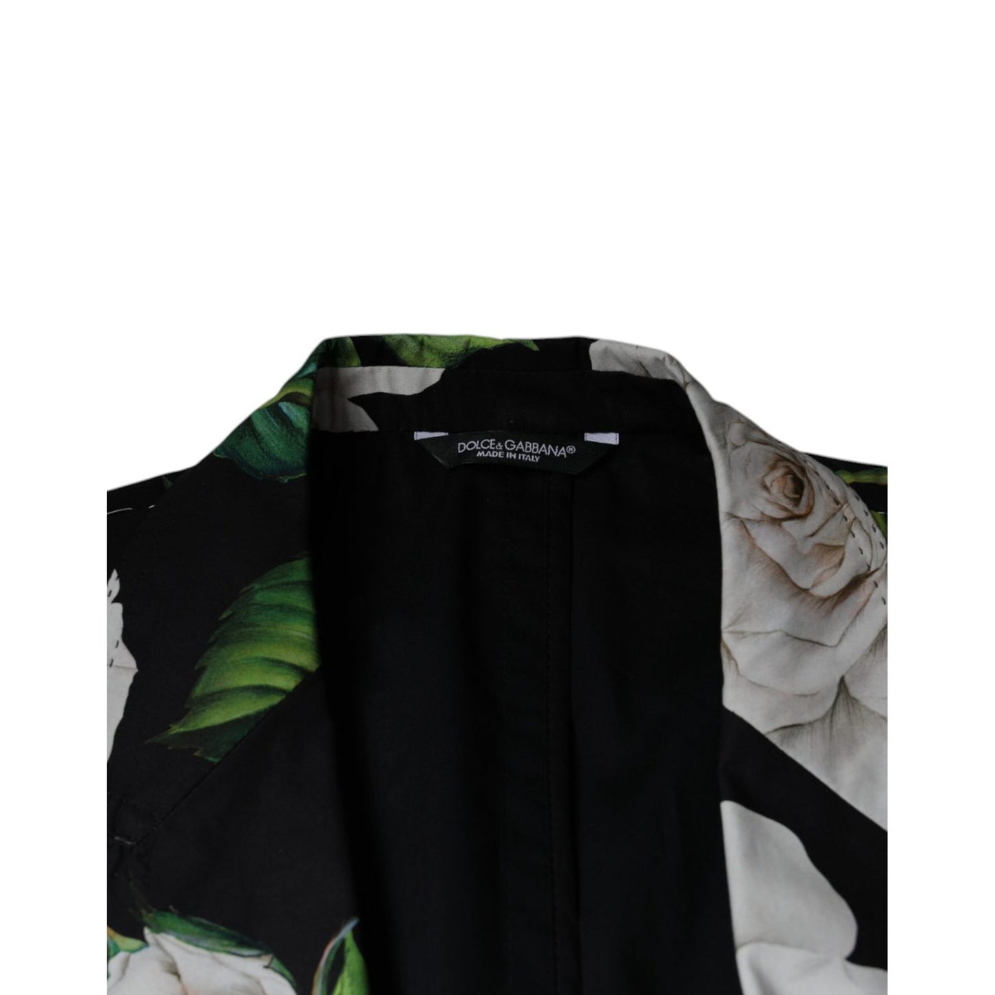 Dolce & Gabbana Black Rose Cotton Men Formal 2 Piece Suit