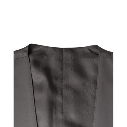 Dolce & Gabbana Light Gray Wool Formal Dress Waistcoat Vest