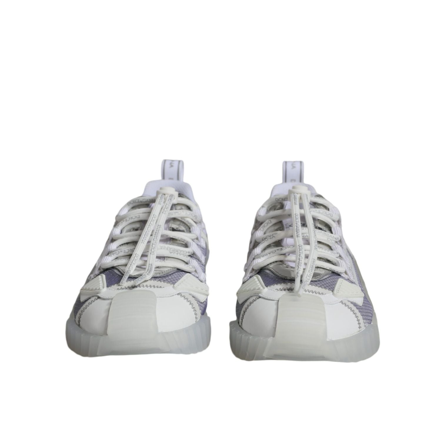 Dolce & Gabbana White Silver Low Top NS1 Sneakers Shoes