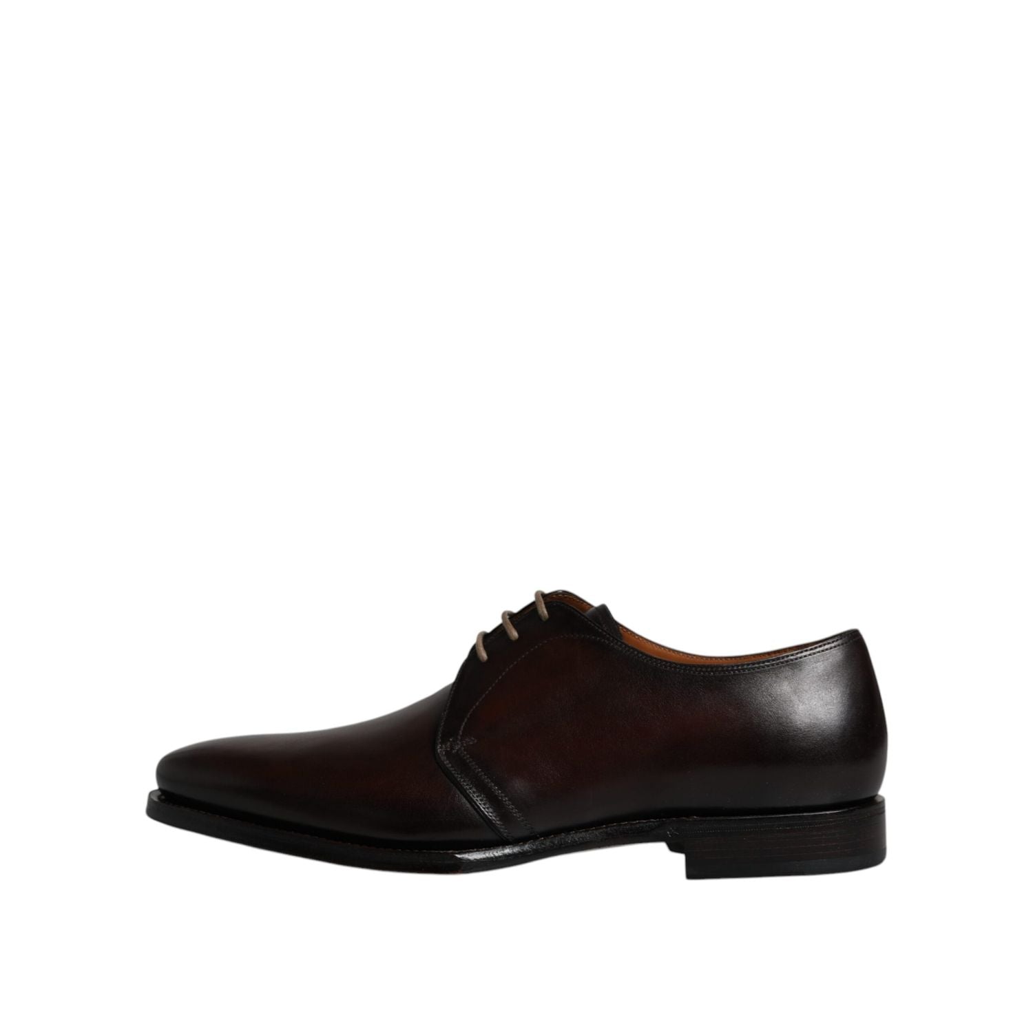 Dolce & Gabbana Black Leather Lace Up Men Derby Formal Shoes