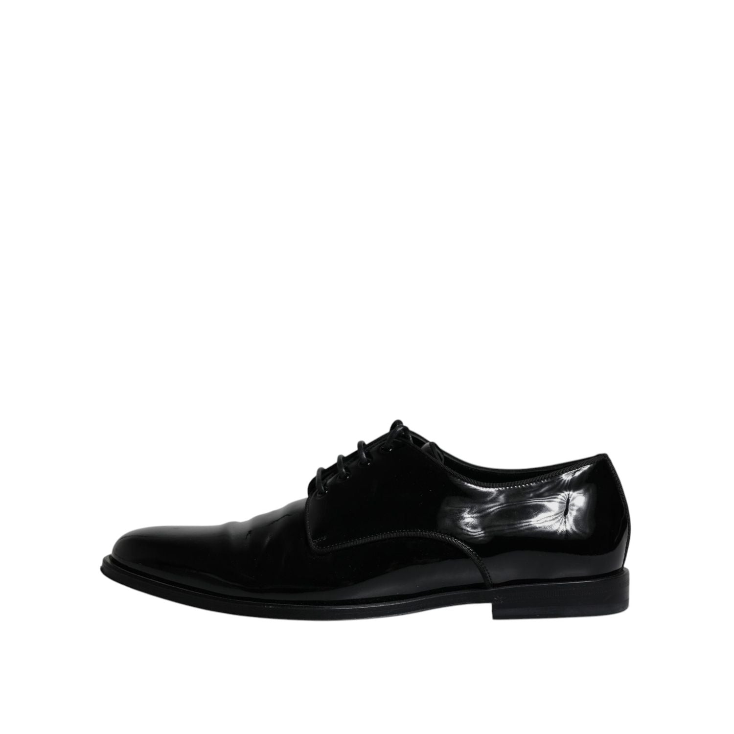 Dolce & Gabbana Black Leather Lace Up Men Derby Formal Shoes