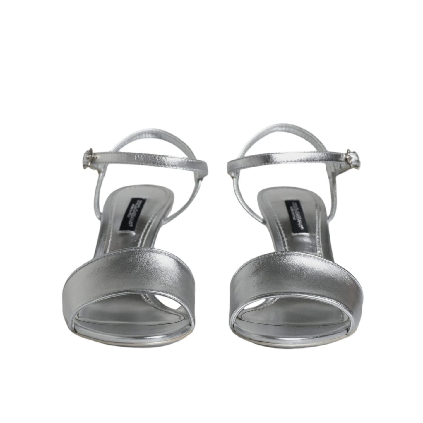 Dolce & Gabbana Silver KEIRA Heels Ankle Strap Sandals Shoes