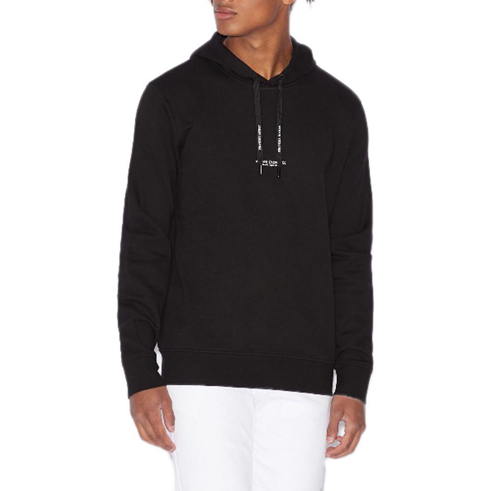 Armani Exchange Black Cotton Hoodie