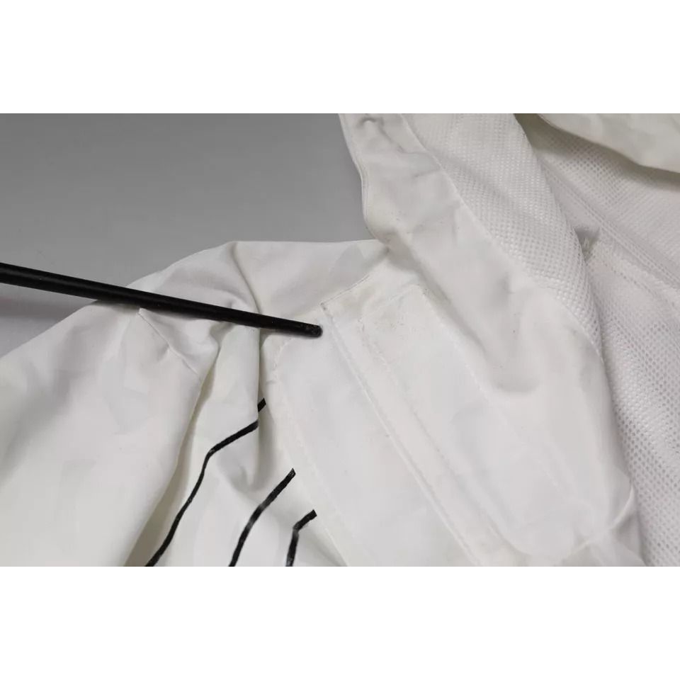 Dolce & Gabbana White Hooded Parka Polyester Trench Coat Jacket