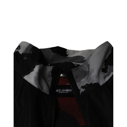 Dolce & Gabbana Black Nylon Full Zip Men Bomber Jacket