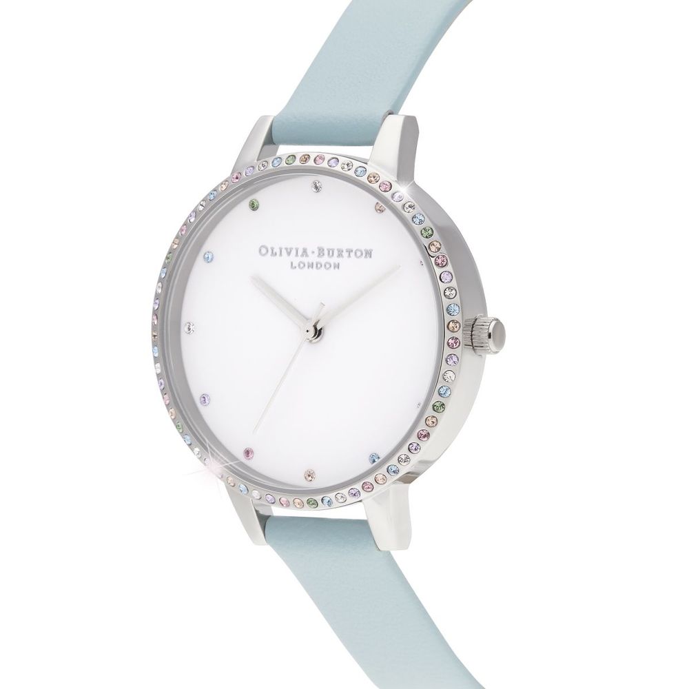 Olivia Burton Blue Artificial Leather Dress Watch