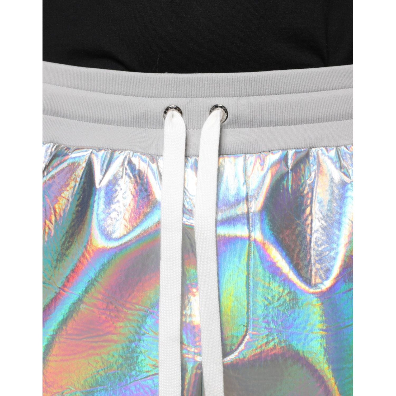 Dolce & Gabbana Silver Iridescent Men Jogger Sweatpants Pants