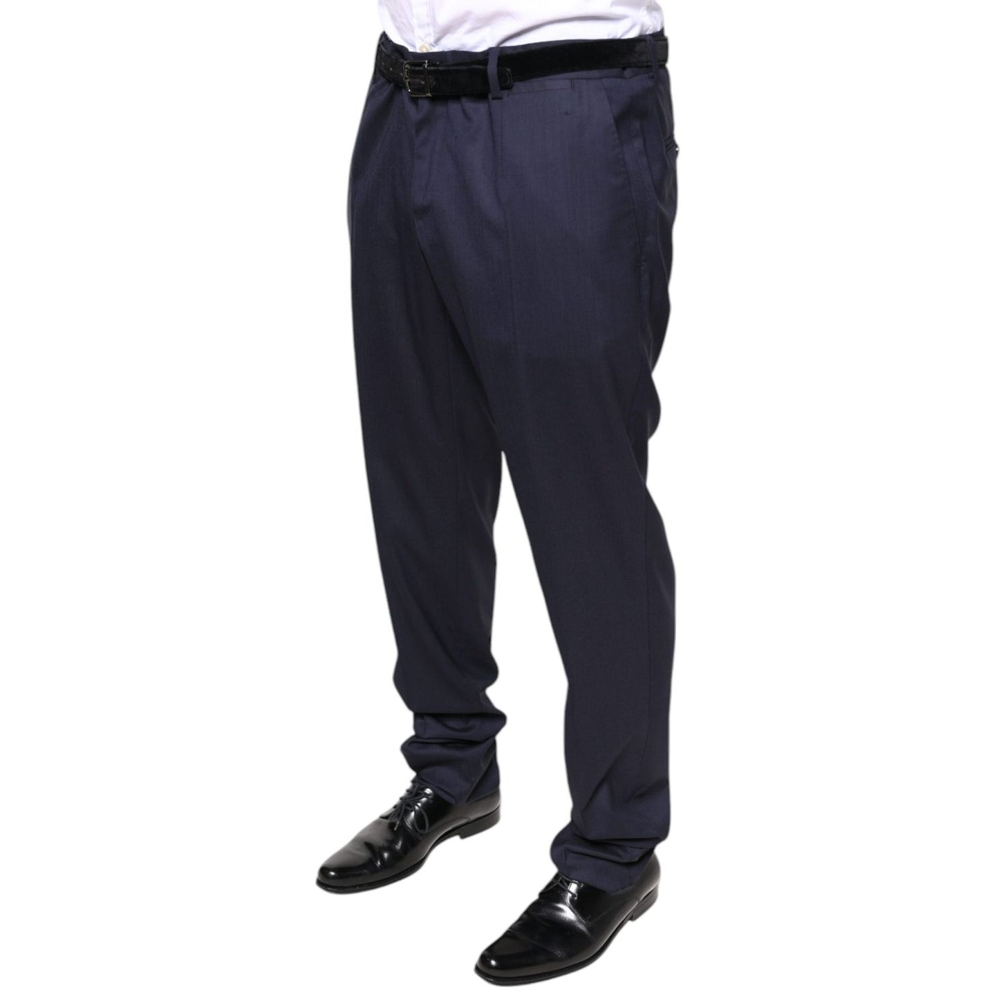 Dolce & Gabbana Blue Wool Skinny Formal Dress Pants