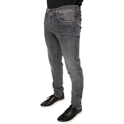 Dolce & Gabbana Dark Gray Cotton Stretch Skinny Denim Jeans