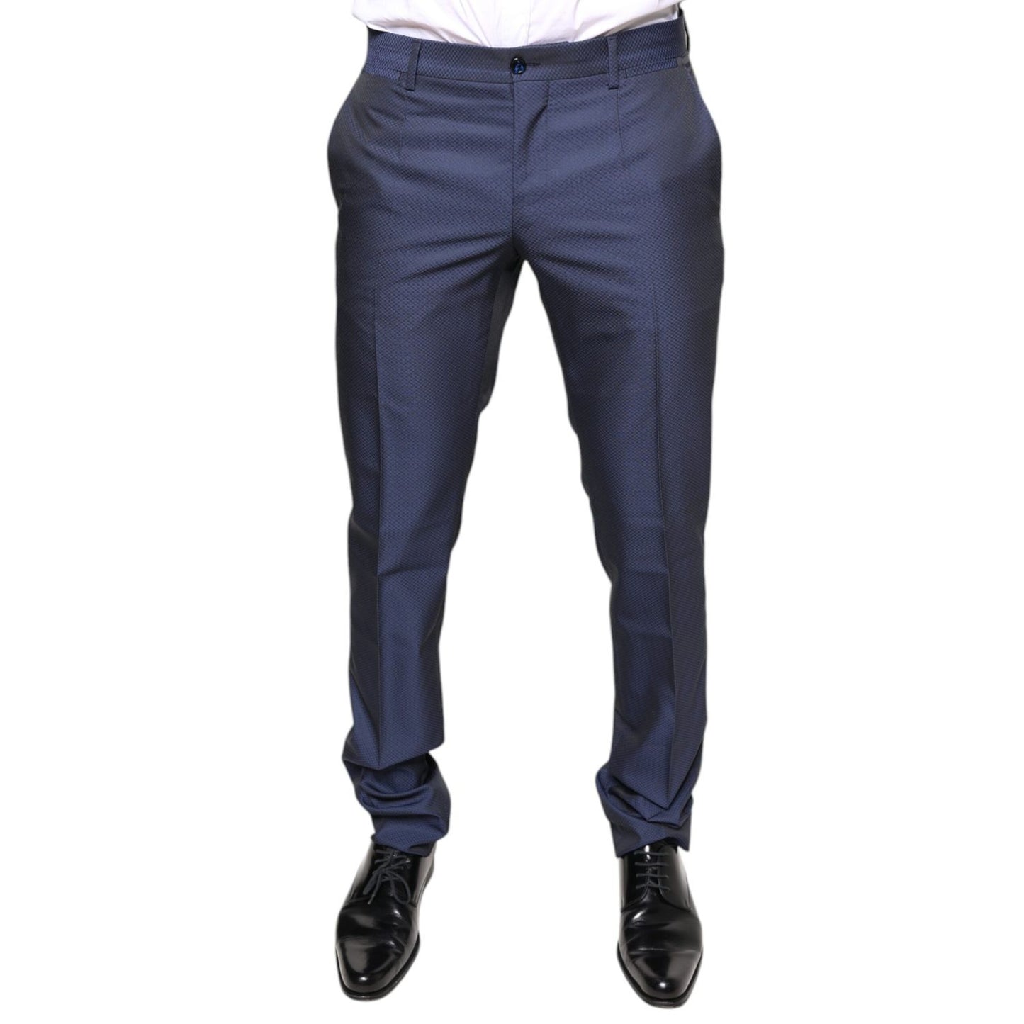 Dolce & Gabbana Blue Polyester Formal Tuxedo Pants