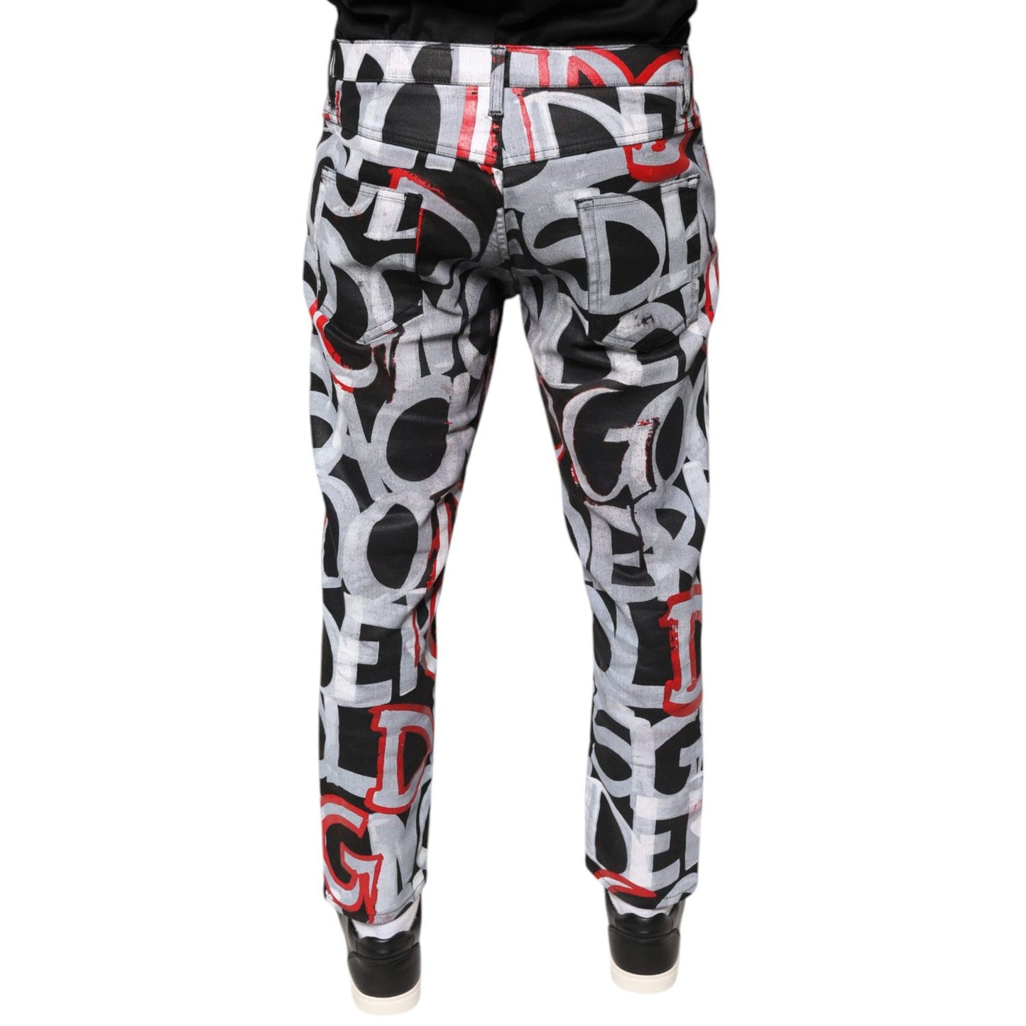 Dolce & Gabbana Multicolor Cotton Monogram Skinny Denim Jeans