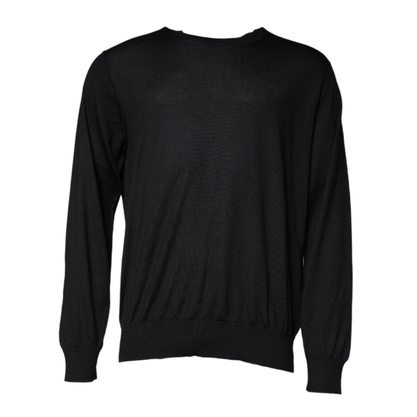 Dolce & Gabbana Black Cashmere Crew Neck Pullover Sweater