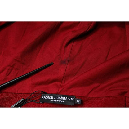 Dolce & Gabbana Red Logo Plaque Hooded Sweatshirt Sweater