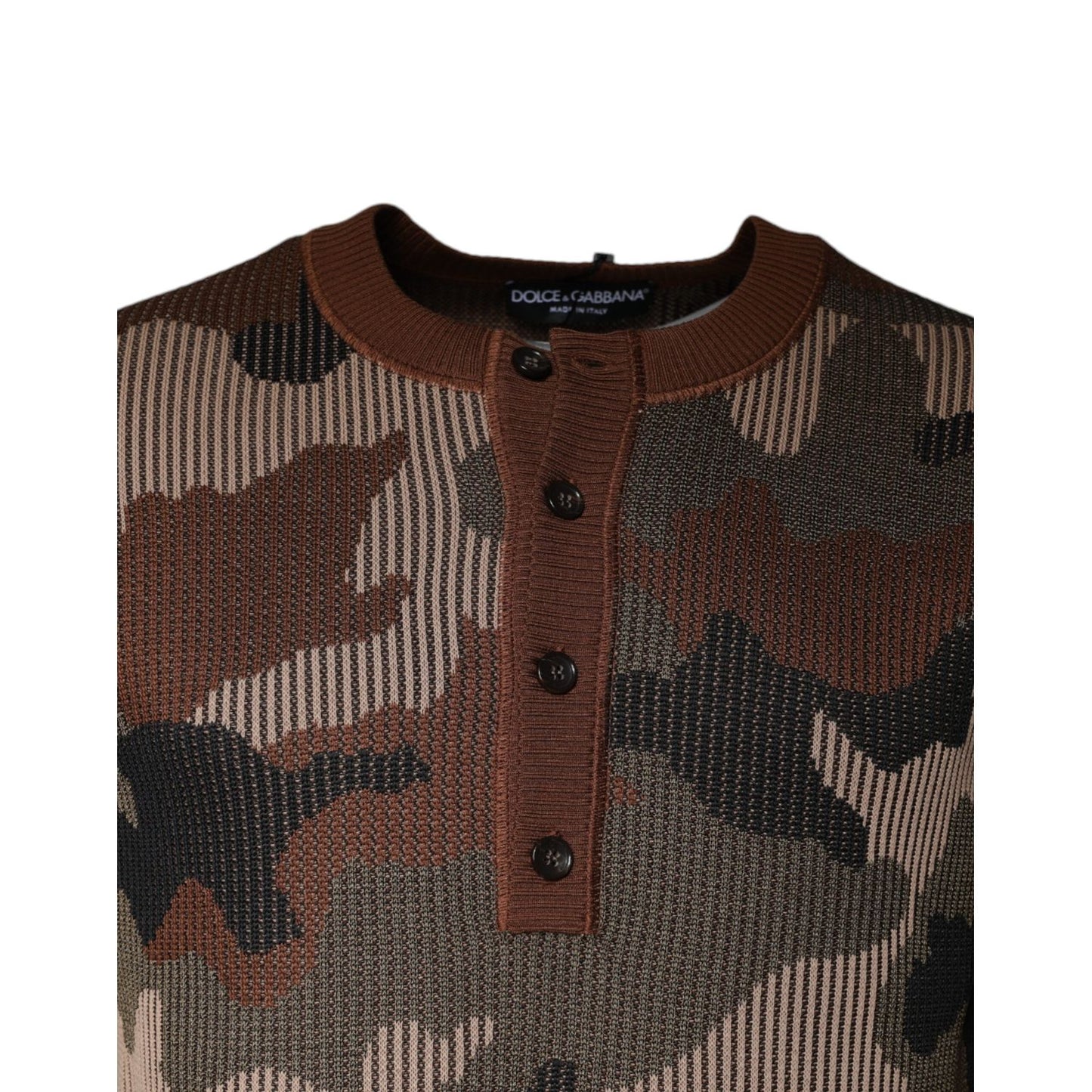 Dolce & Gabbana Multicolor Camouflage Men Pullover Sweater