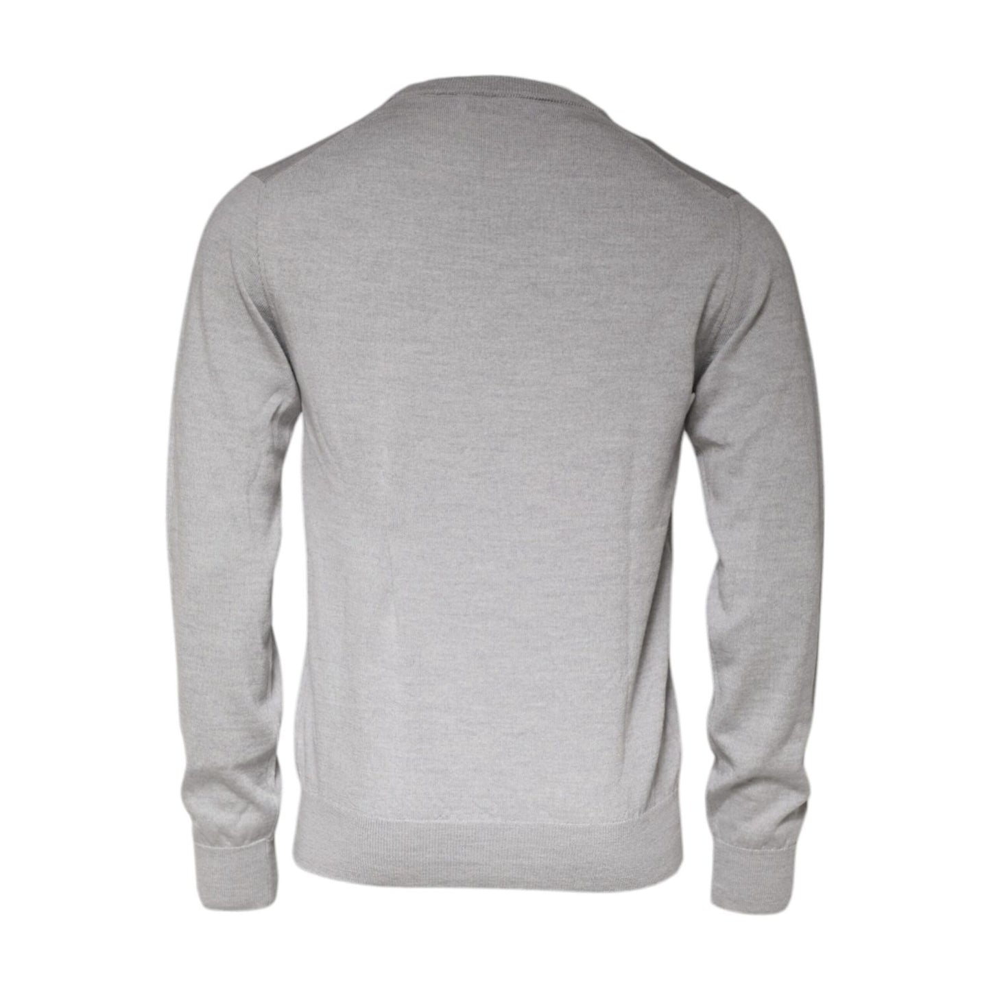 Dolce & Gabbana Light Gray Wool Crew Neck Pullover Sweater