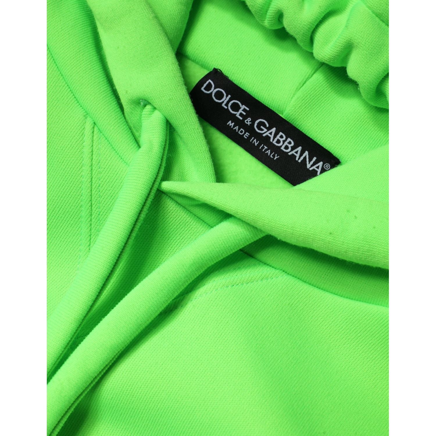 Dolce & Gabbana Green Logo Hooded Pullover Men Sweatshirt Sweater