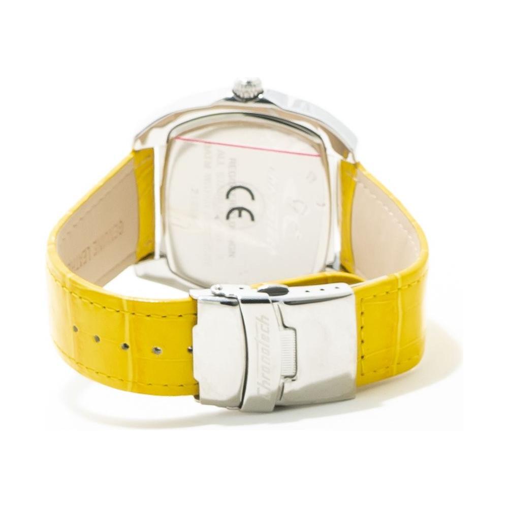 Chronotech Yellow Leather Watch