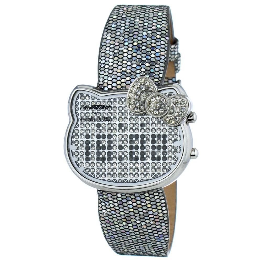 Chronotech Silver Leather Dress Watch