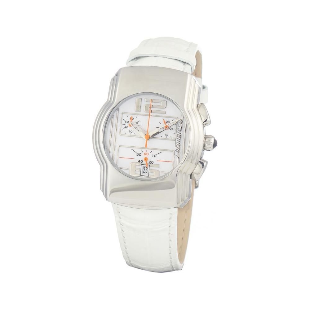 Chronotech White Leather Dress Watch