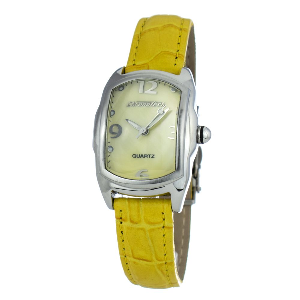 Chronotech Yellow Leather Dress Watch