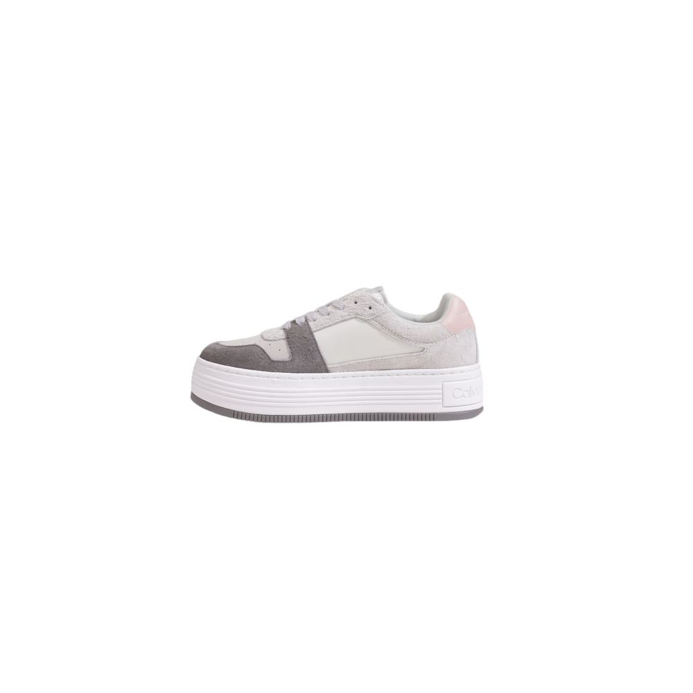 Calvin Klein Jeans Gray Leather Platform Sneakers