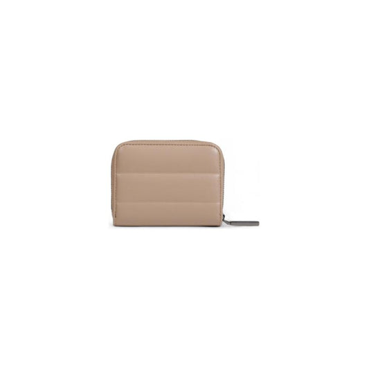 Calvin Klein gray artificial leather women's wallet, Fall/Winter collection, 100% faux leather, compact design, stylish accessory.