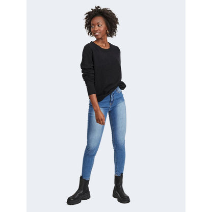 Vila Clothes Black Viscose Sweatshirt
