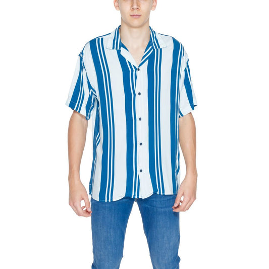 Jack Jones Blue Viscose Shortsleeve Shirt