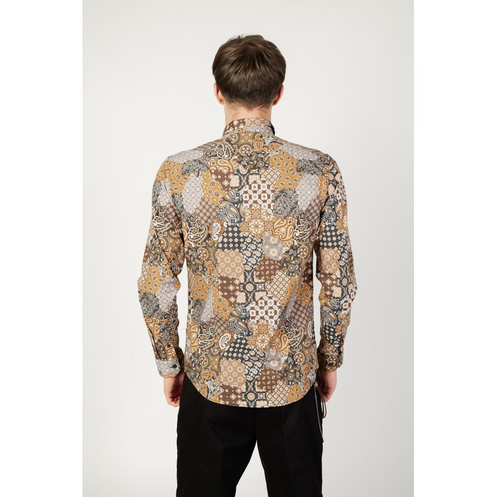 Gianni Lupo Beige Cotton Pattern Shirt
