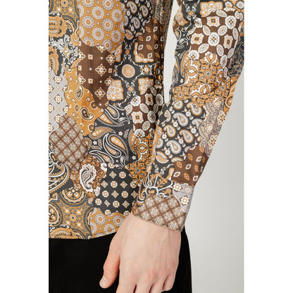 Gianni Lupo Beige Cotton Pattern Shirt