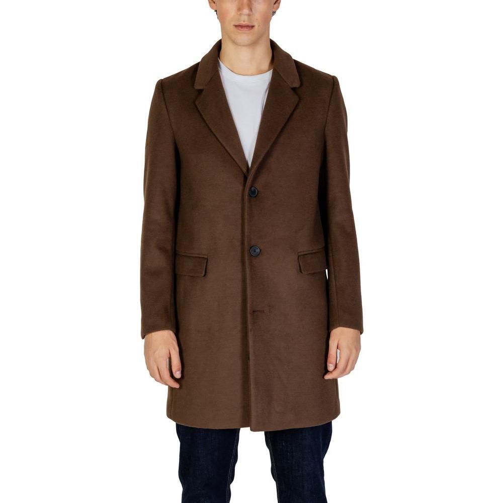 Antony Morato Brown Polyester Coat AN-14634100140-IT52 | XL