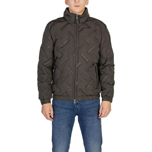 Antony Morato green polyester jacket, men's fall/winter collection, 100% polyester, featuring stylish design with zip closure.