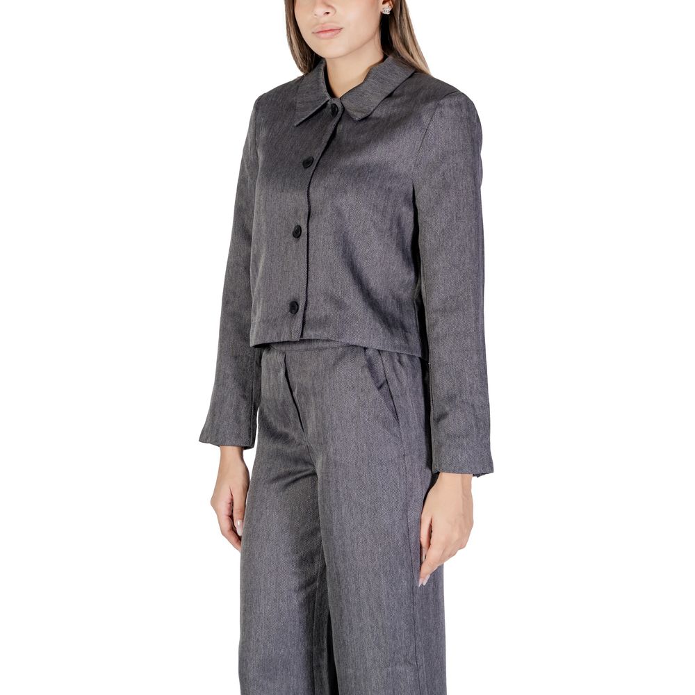 Jacqueline De Yong Gray Polyester Blazer