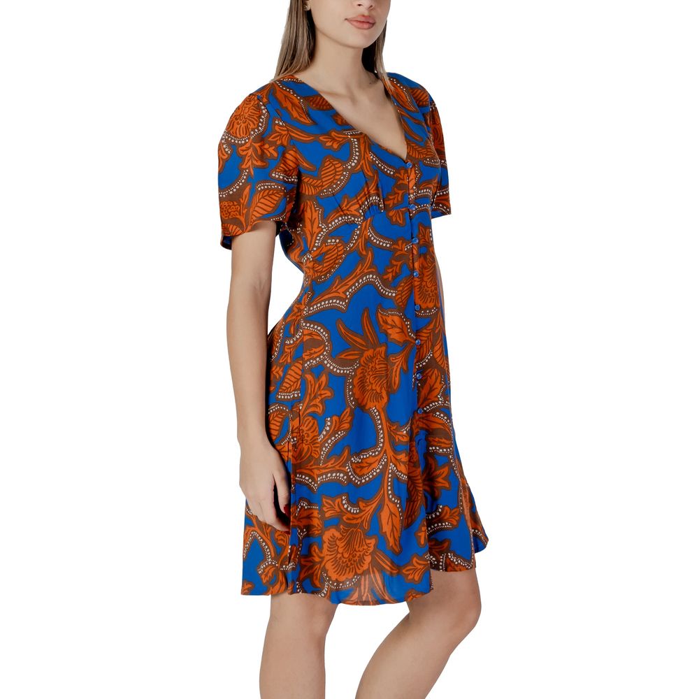 B.Young Blue Viscose Midi Dress