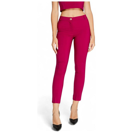 Rinascimento Bordeaux women's fall/winter pants, polyester and elastane blend, slim fit, stylish and comfortable.