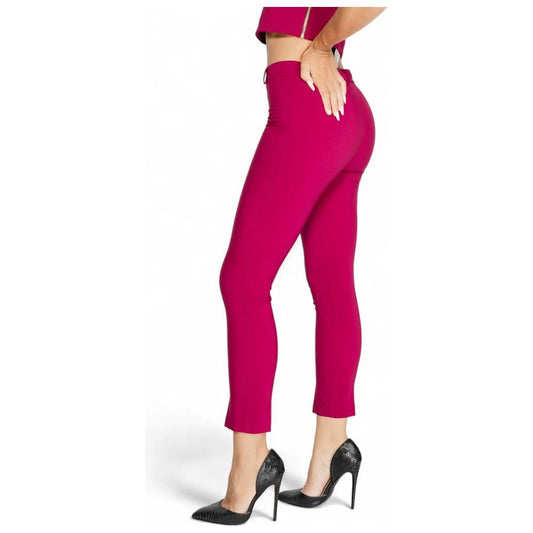 Rinascimento Bordeaux Polyester Women's Pants, Fall/Winter Collection, 90% Polyester, 10% Elastane, Stylish and Elegant