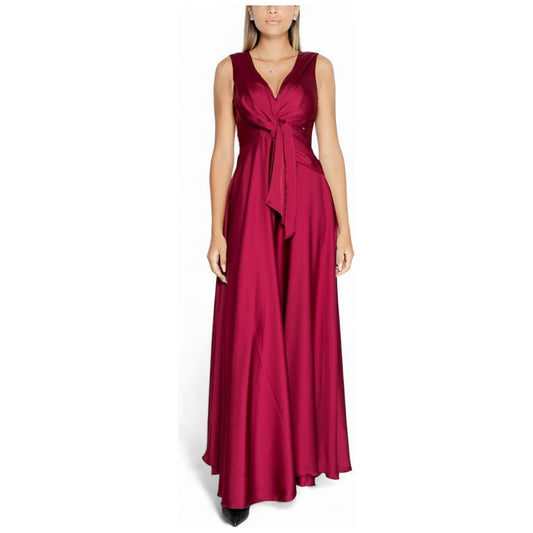Rinascimento Bordeaux Polyester Dress, Fall/Winter Collection, 97% Polyester, 3% Elastane, Elegant Women's Fashion
