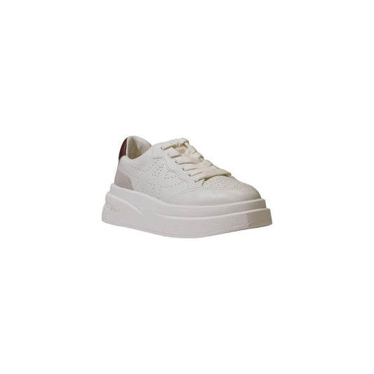 ASH Bordeaux white leather sneaker for women, fall/winter collection, featuring 100% leather composition and trendy platform design.