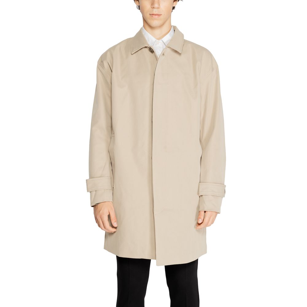Only & Sons Beige Polyester Trench Coat